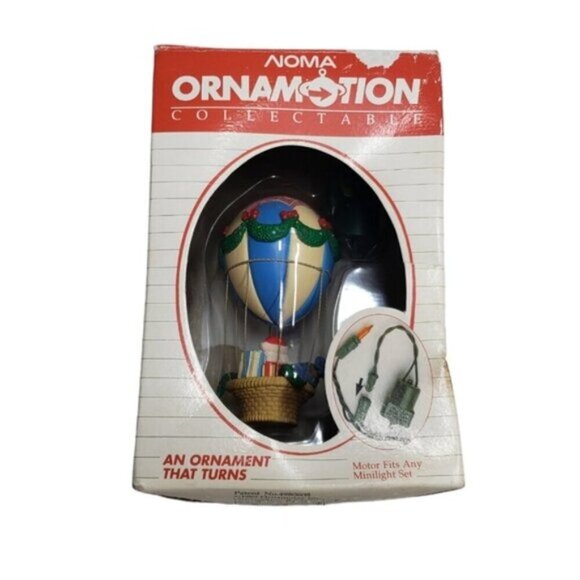 Noma Ornamotion Collectable Ornament 1989 Santa In A Hot Air Balloon Vin… - Picture 1 of 14